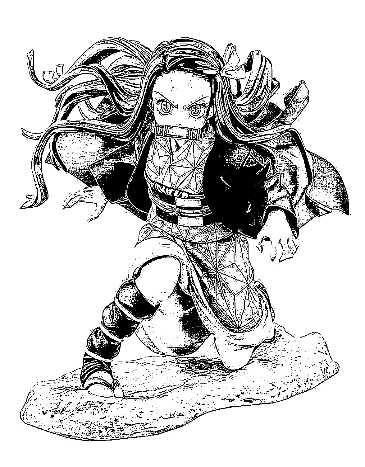 Coloriage de Nezuko Kamado 12 de Demon Slayer  imprimer et colorier