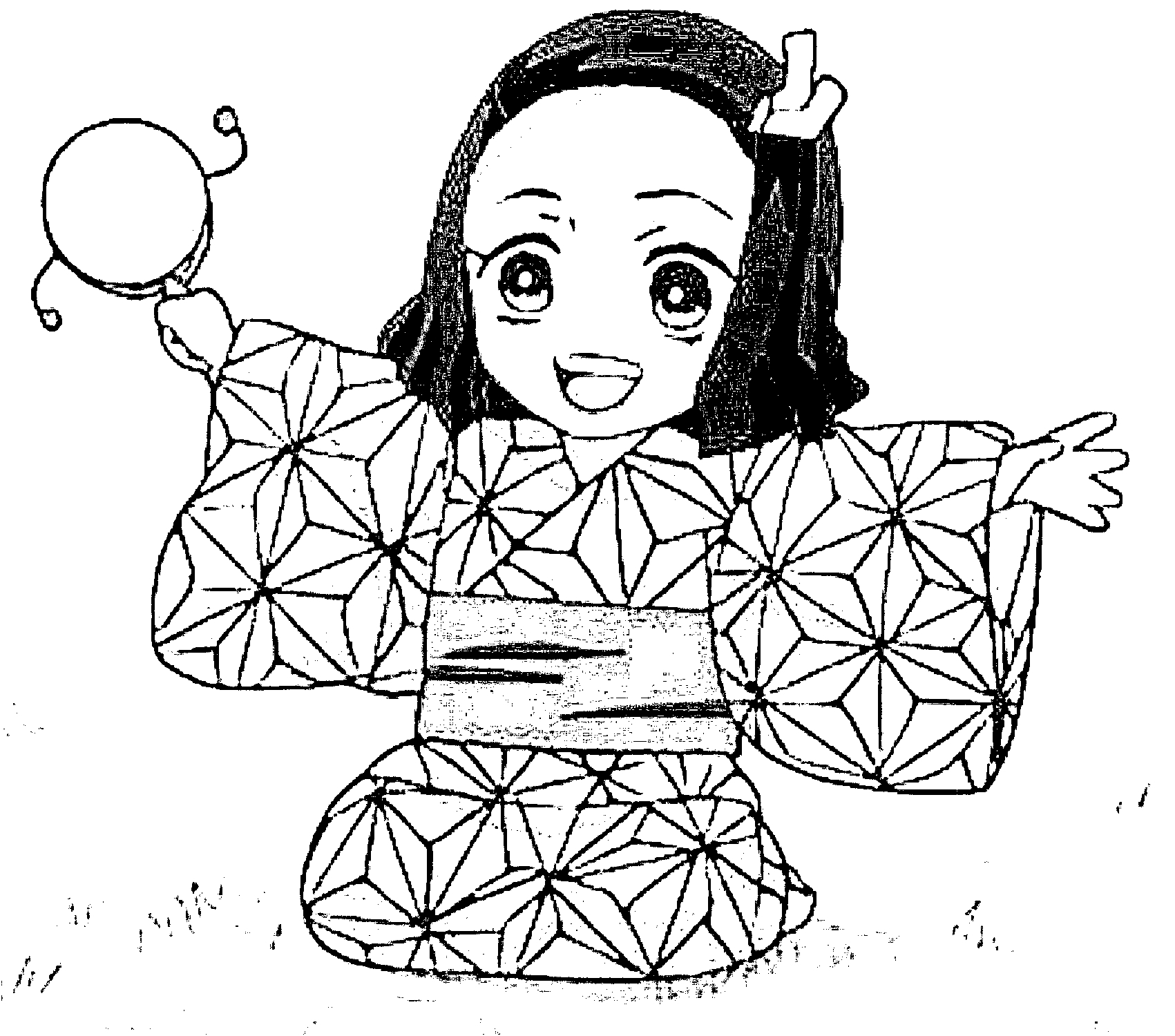 Coloriage de Nezuko Kamado 17 de Demon Slayer  imprimer et colorier