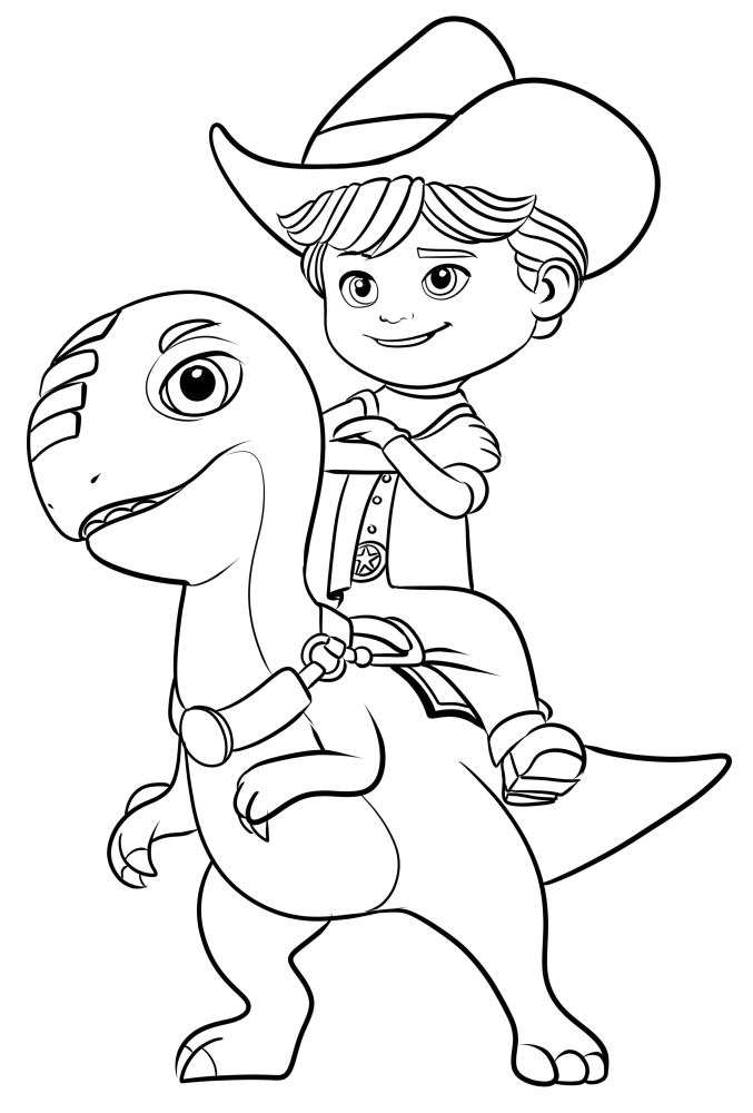 Dibujo de Jon, Blitz de Dino Ranch para imprimir y colorear