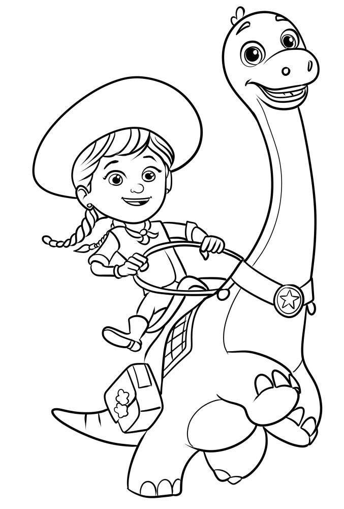 Min, Clover by Dino Ranch coloring page to print and coloring