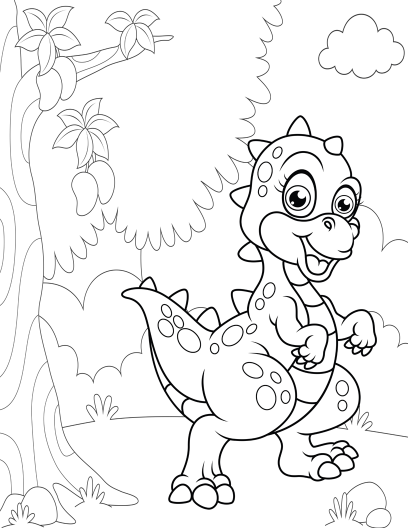 Disegno da colorare di dinosauro per bambini