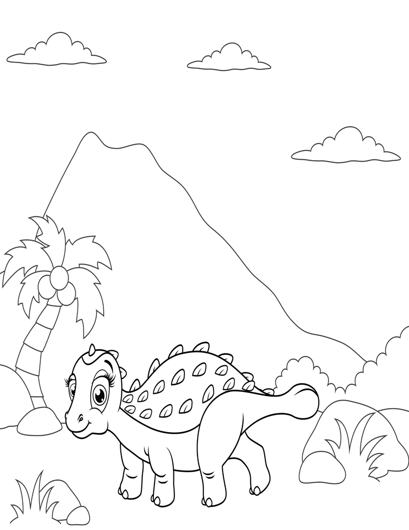 아이들을위한 공룡 색칠 공부 페이지