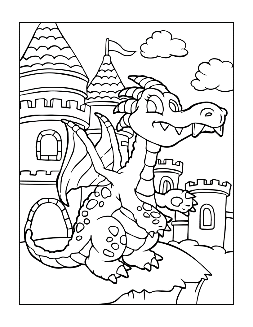 Pagina de colorat dinozaur pentru copii