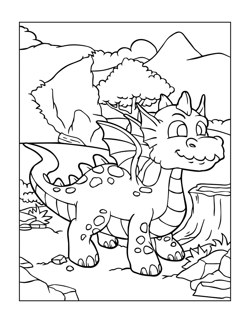 Coloriage de dinosaure pour les enfants