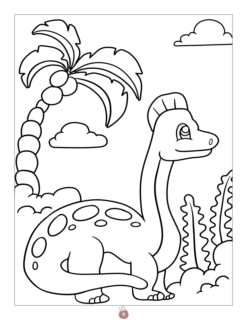 子供のための恐竜の絵ぬり絵