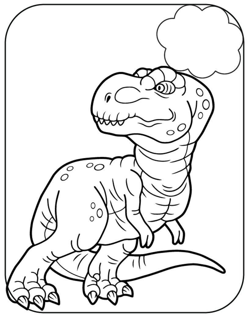 子供のための恐竜の絵ぬり絵