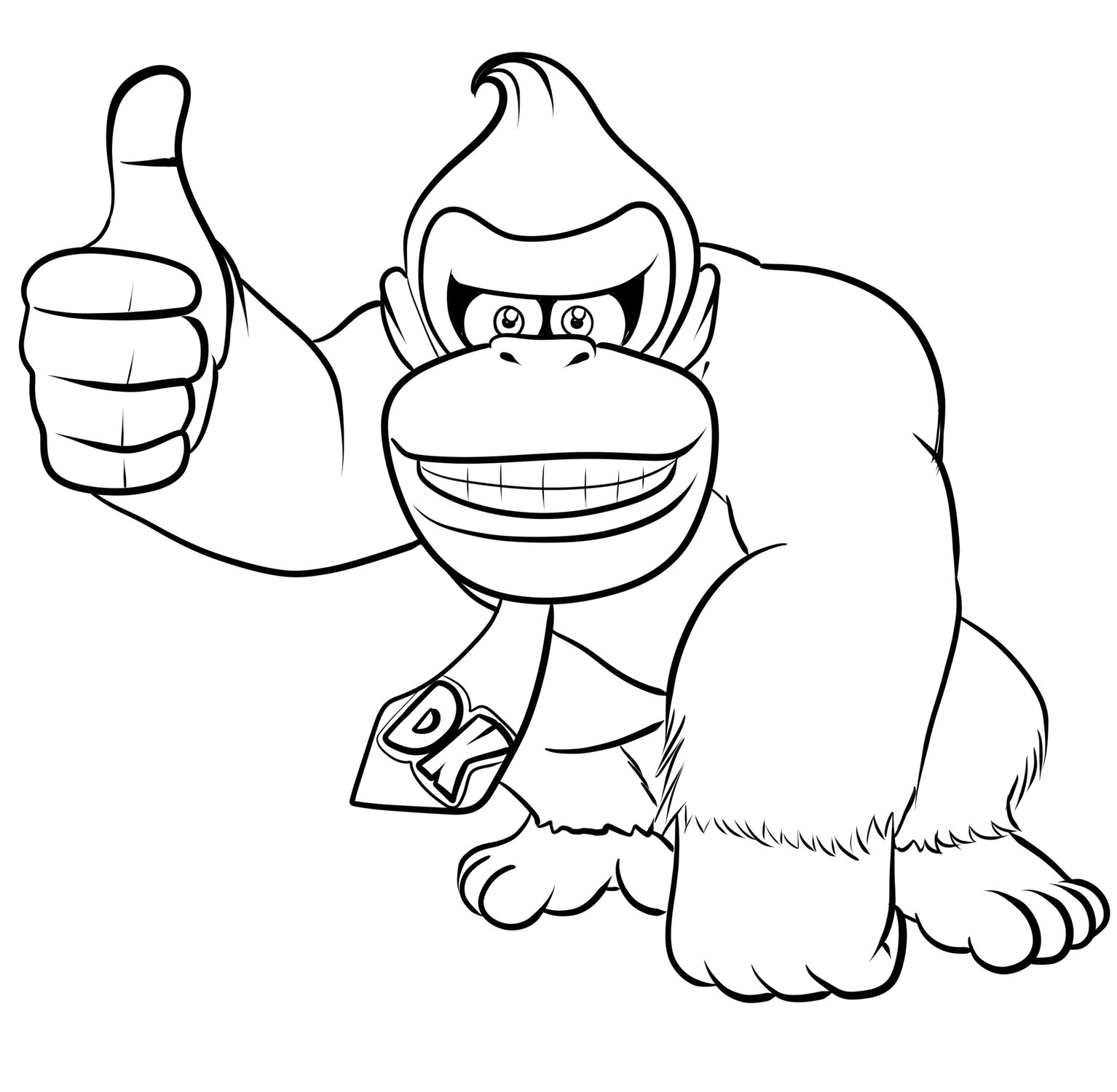 Disegno 01 di Donkey Kong da stampare e colorare