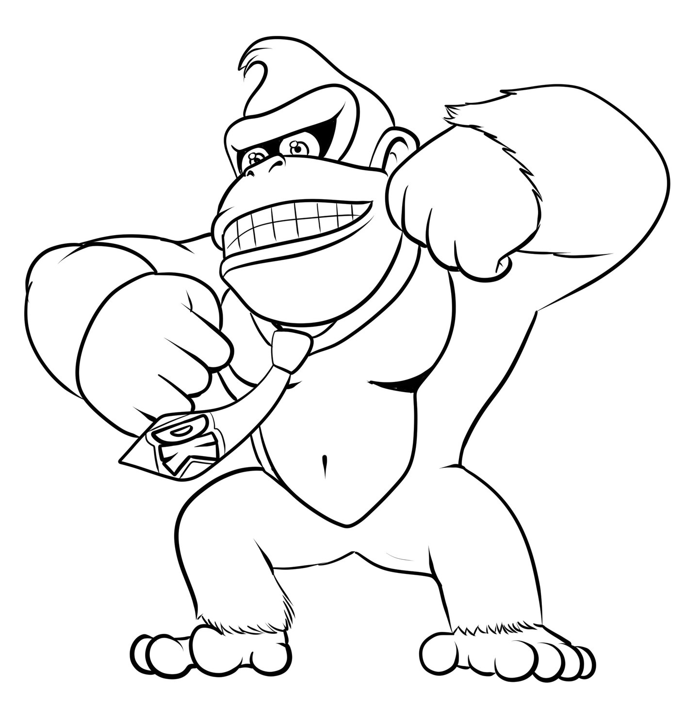 Coloriage 02 de Donkey Kong  imprimer et colorier