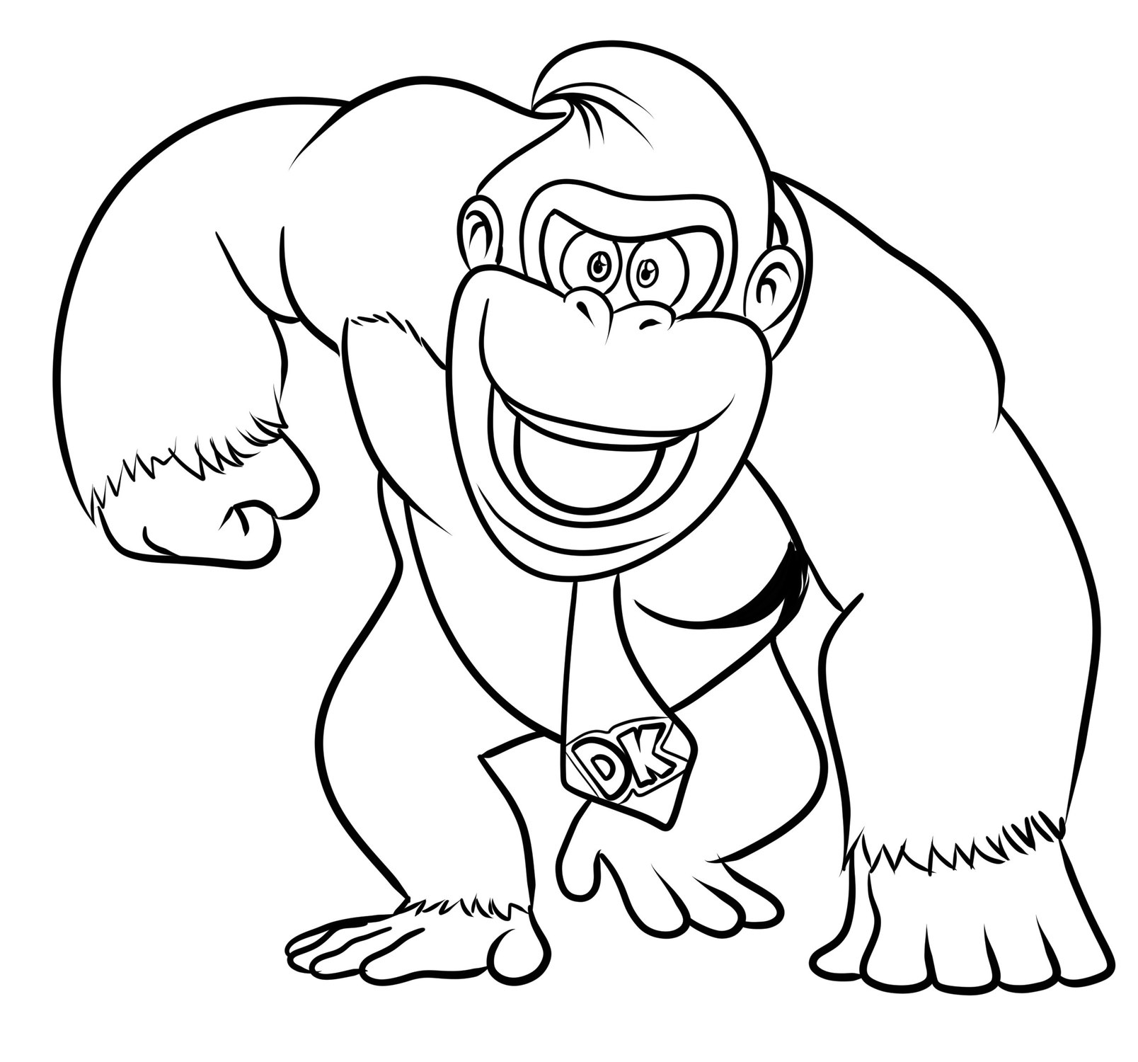 Donkey Kong-Zeichnung 03 zum Ausdrucken und Ausmalen