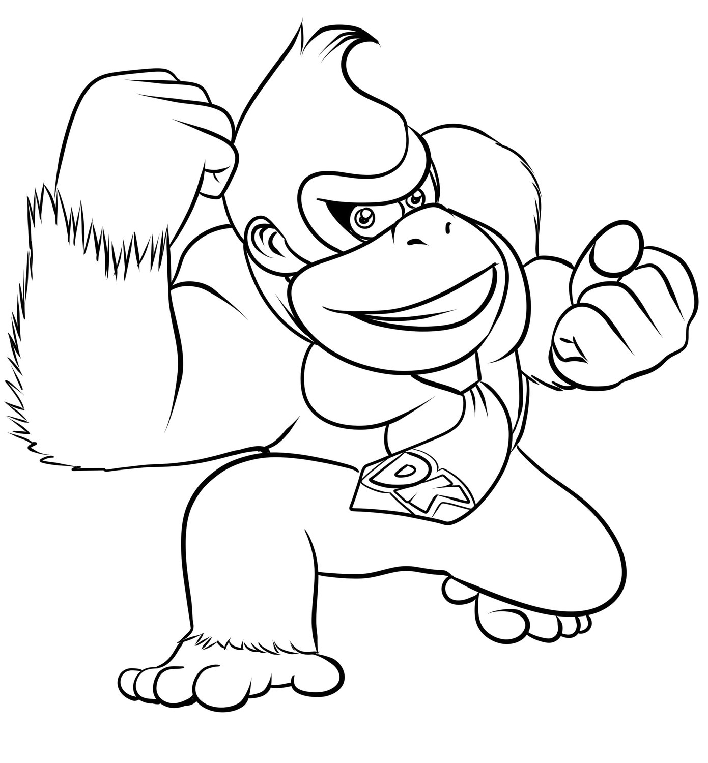 Donkey Kong-Zeichnung 04 zum Ausdrucken und Ausmalen