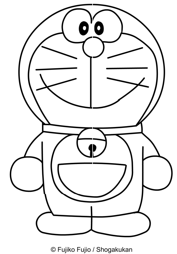 Disegno di Doraemon che sorride da stampare e colorare 