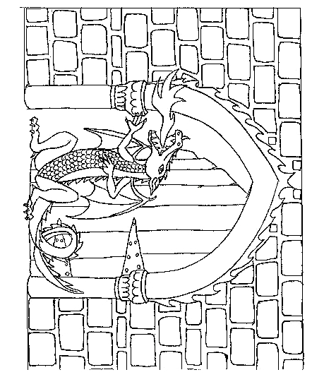Disegno 6 di draghi da stampare e colorare