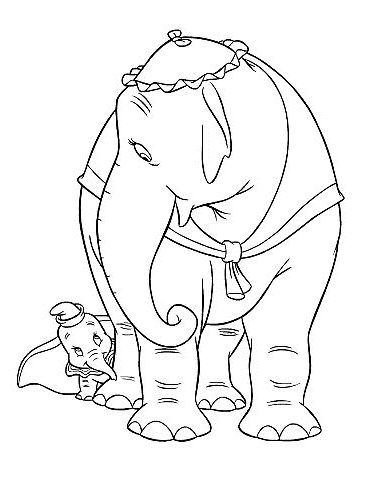 Desenho 5 de Dumbo para imprimir e colorir