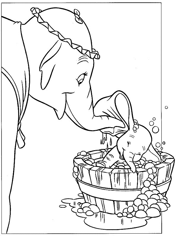 Ausmalbilder  6 von Dumbo zum Drucken und Frben