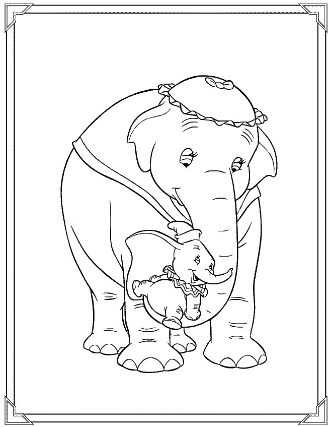 Ausmalbilder  8 von Dumbo zum Drucken und Frben