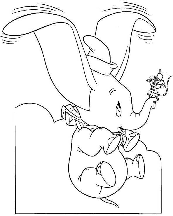 Ausmalbilder  10 von Dumbo zum Drucken und Frben