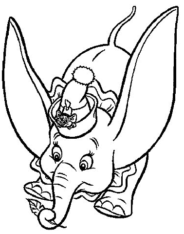 Kolorowanki 18 Dumbo do wydrukowania i pokolorowania