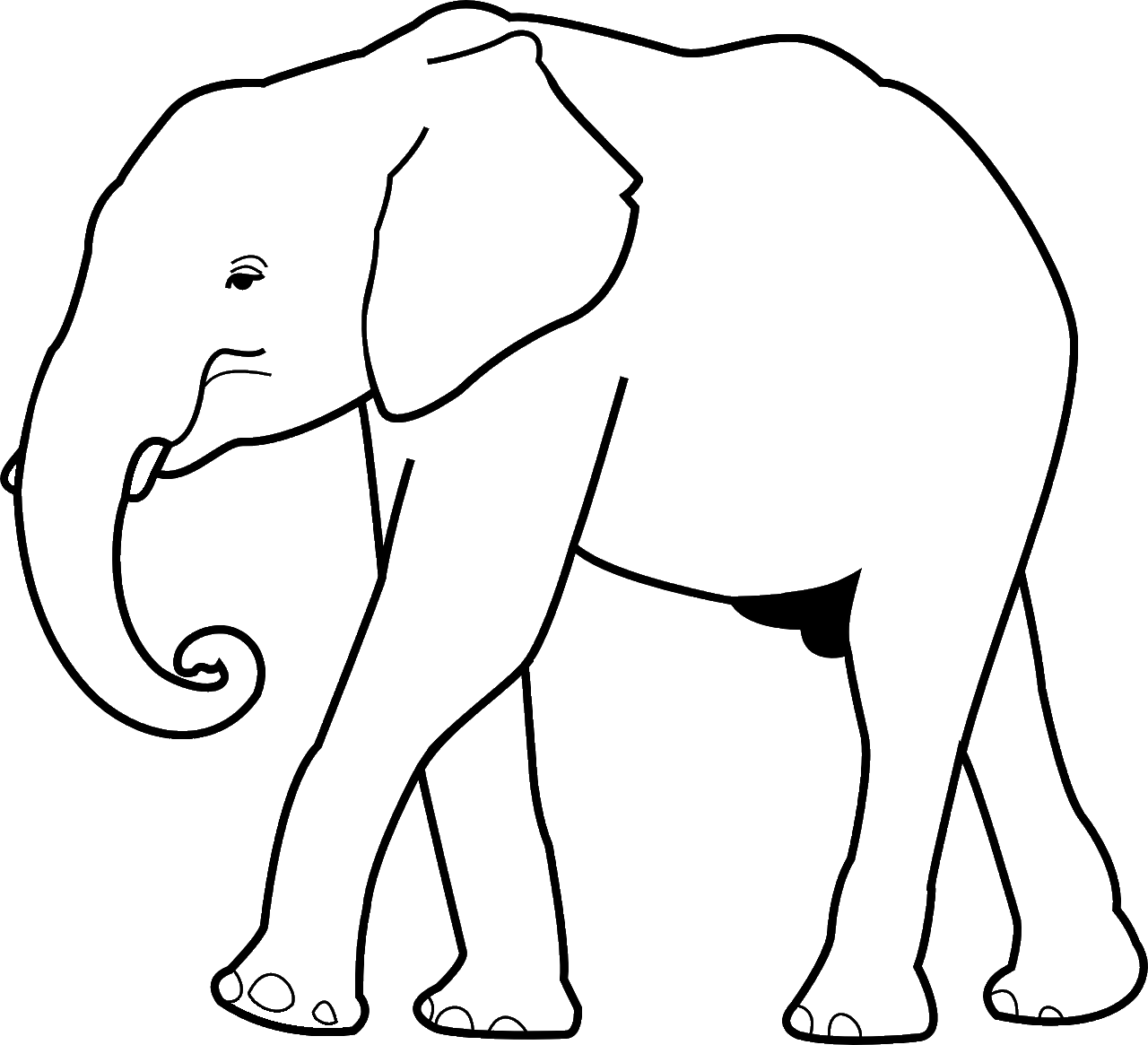 Disegno da colorare di elefante africano profilo