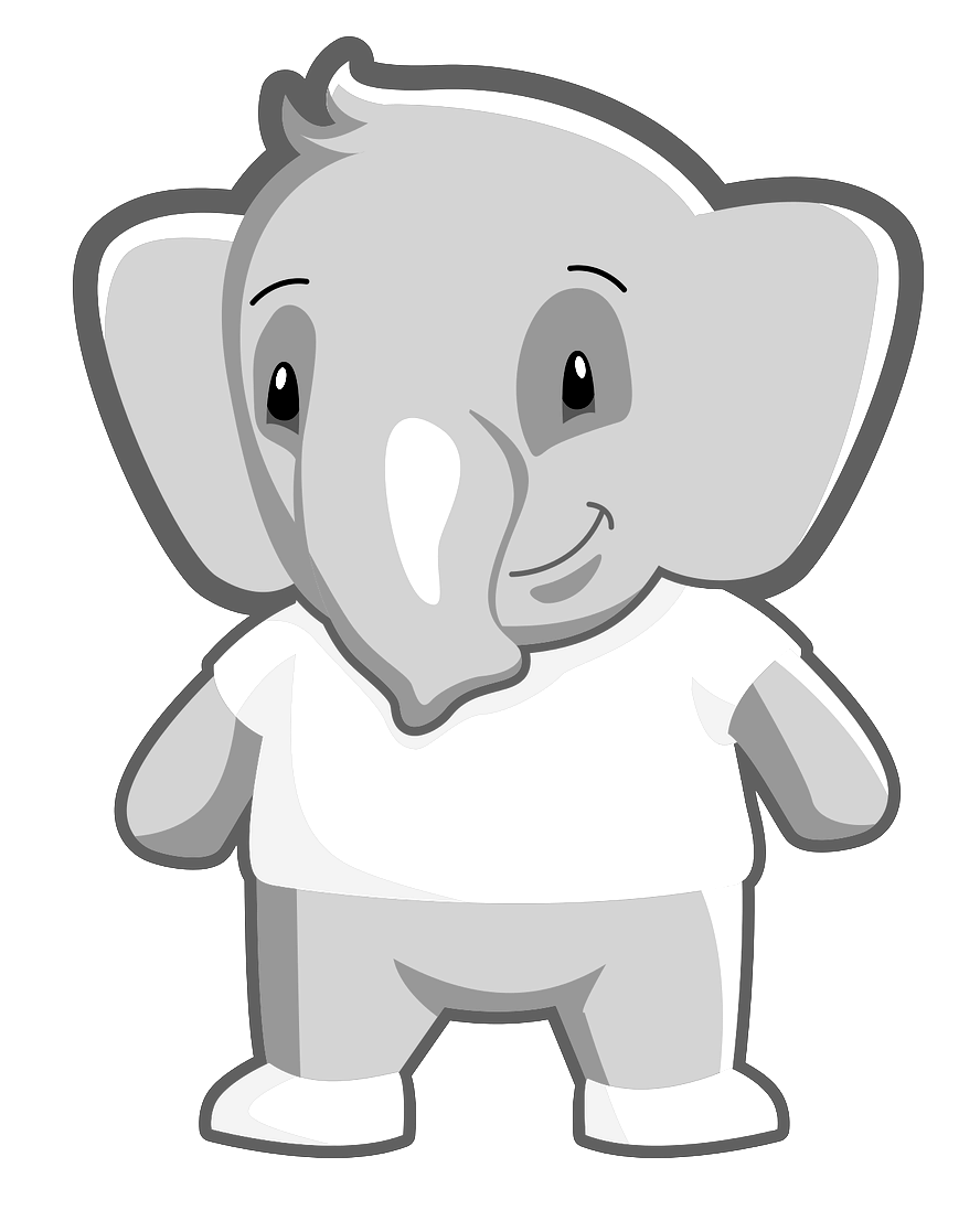 Disegno da colorare di elefante kawaii simpatico