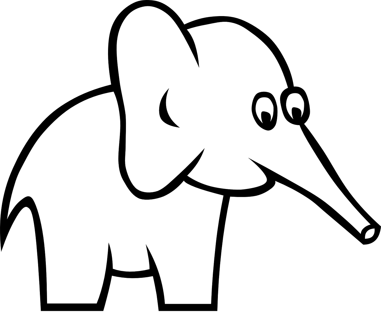 Disegno da colorare di elefante_semplice