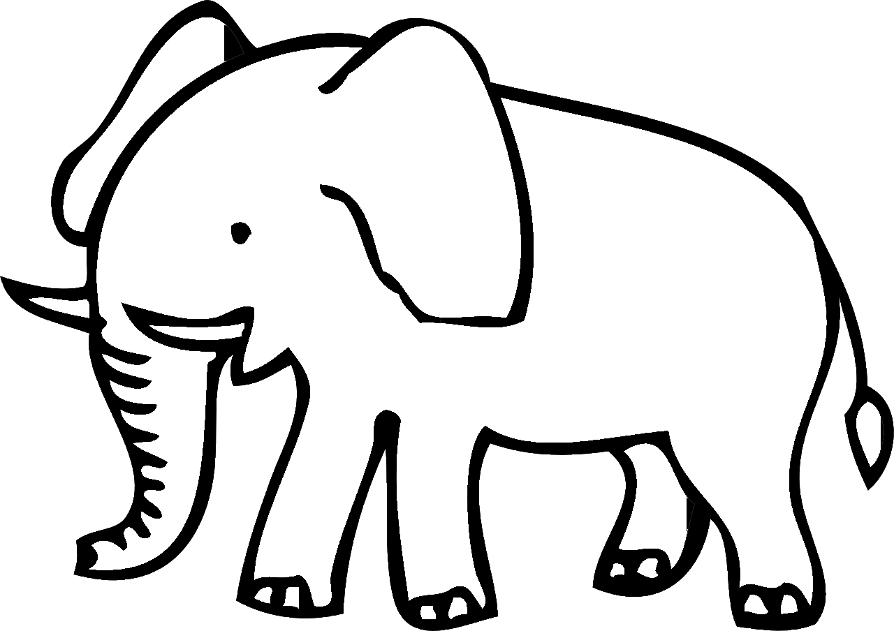 Página para colorear de elefante simple
