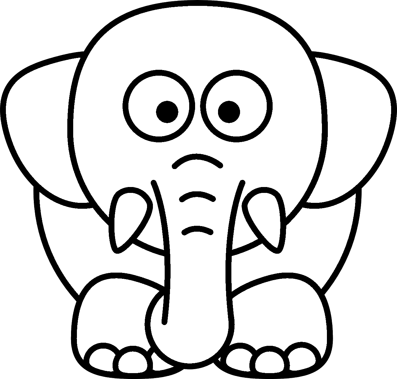 صفحة تلوين فيل بسيطة للأطفال
