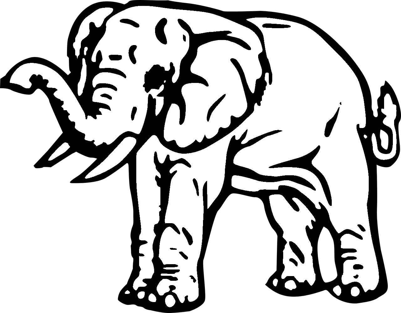 Disegno da colorare di elefante stilizzato