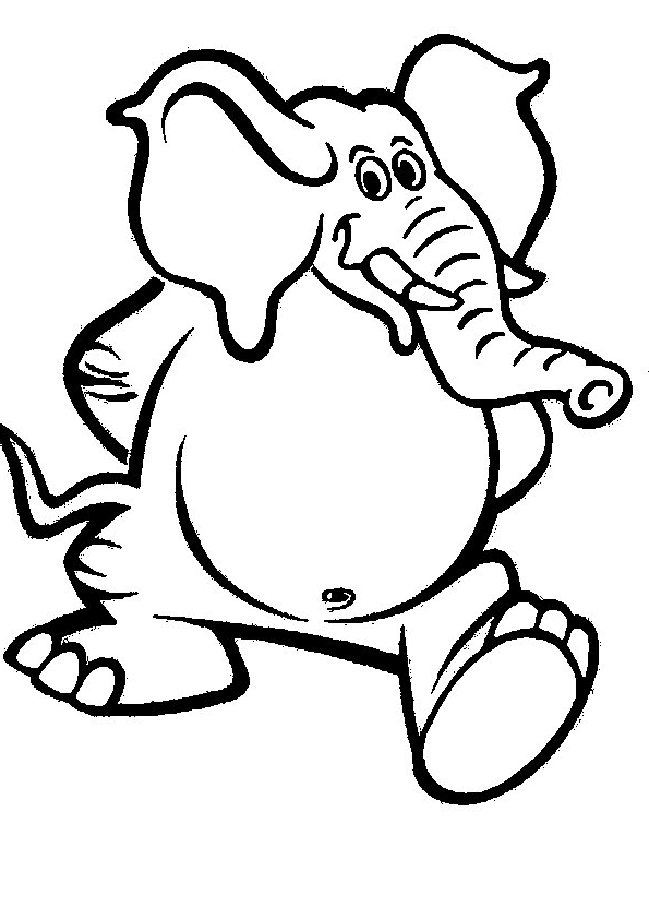 Desenho 2 de elefantes para imprimir e colorir