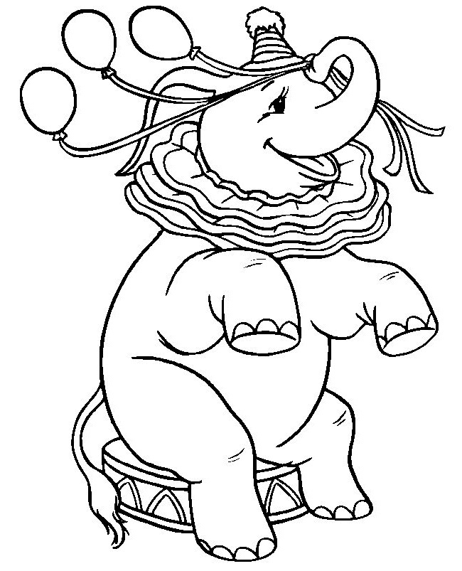 Dibujo 11 de elefantes para imprimir y colorear