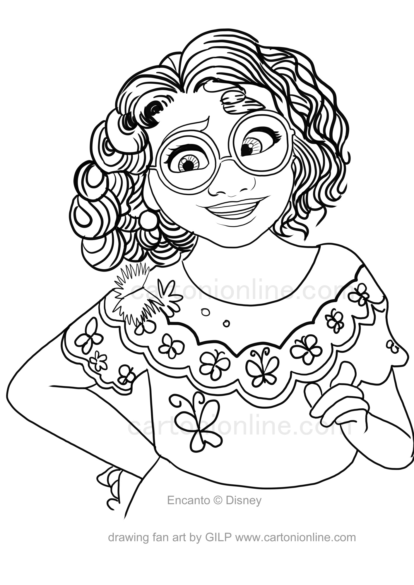 Mirabel Madrigal from Encanto coloring page to print and coloring