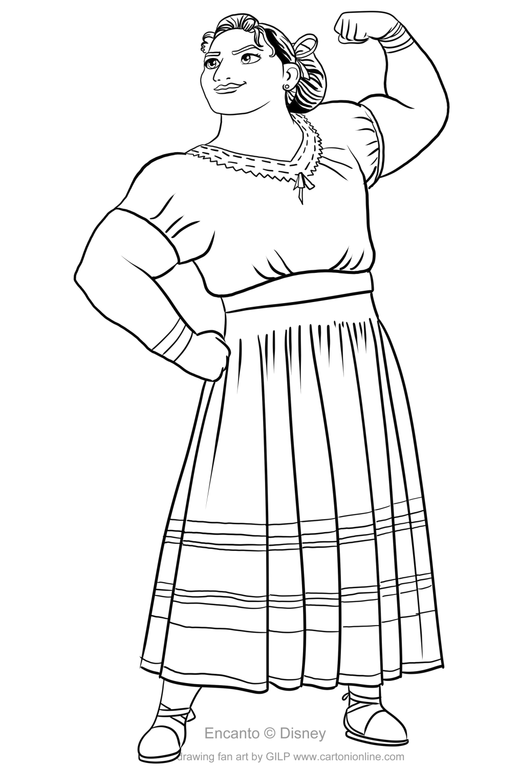 Luisa Madrigal from Encanto coloring page to print and coloring