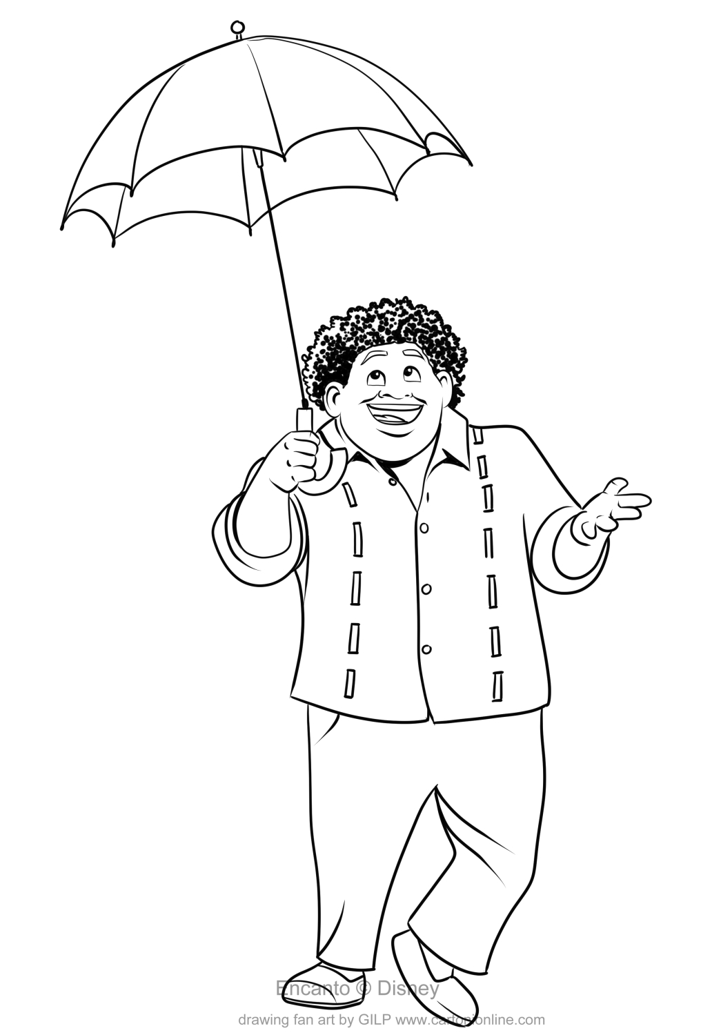 Felix Madrigal Encanto coloring page to print and coloring