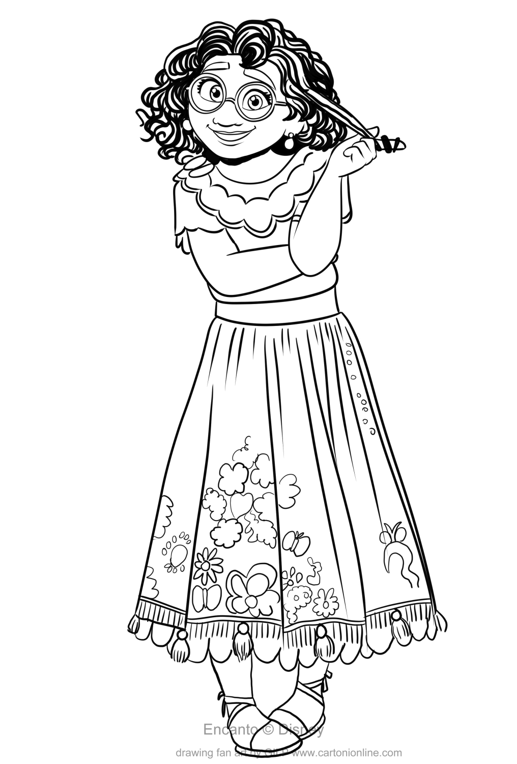 Mirabel Madrigal from Encanto coloring page to print and coloring