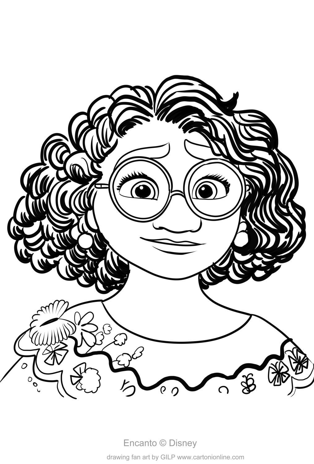 Mirabel Madrigal from Encanto coloring page to print and coloring