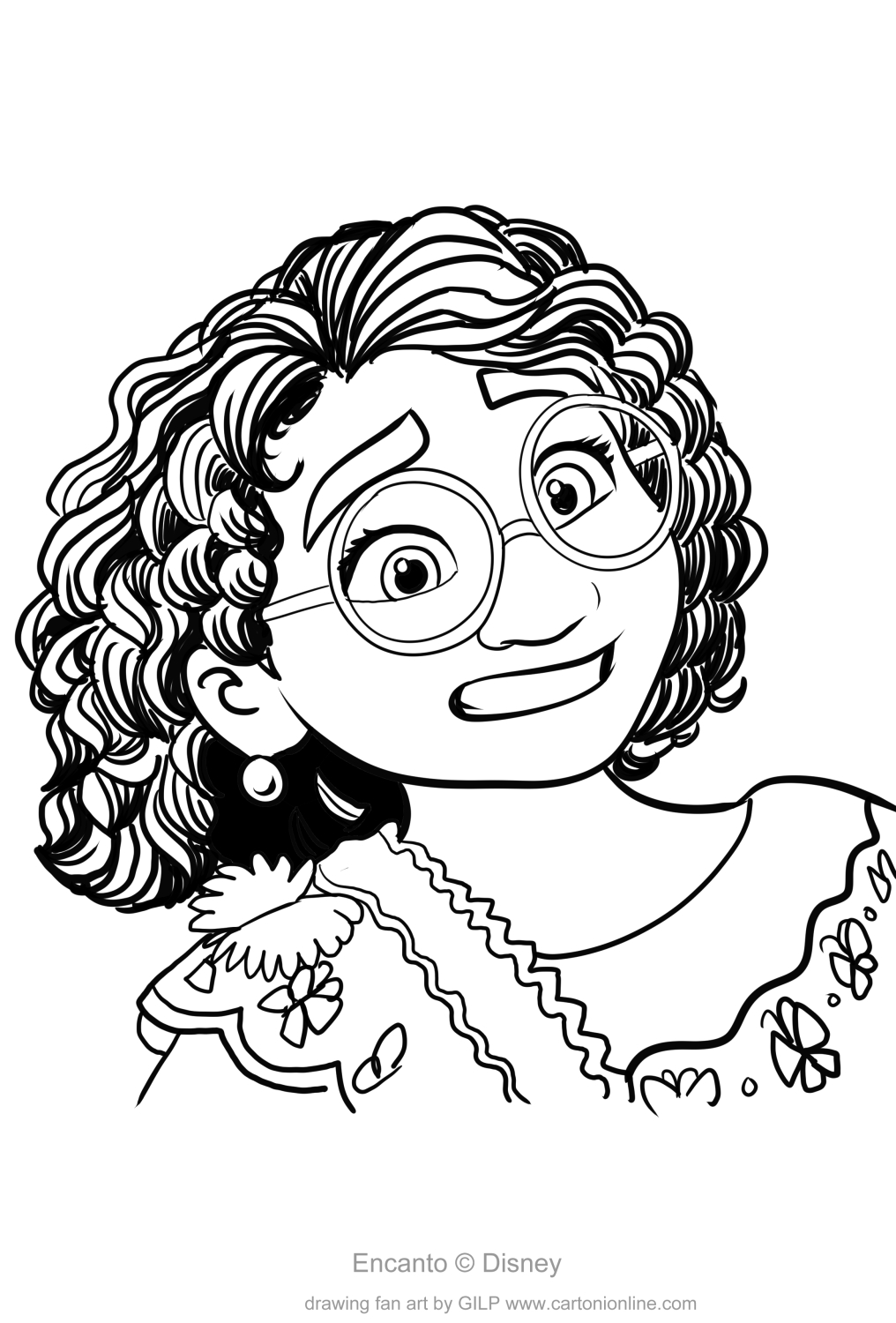 Mirabel Madrigal from Encanto coloring page to print and coloring