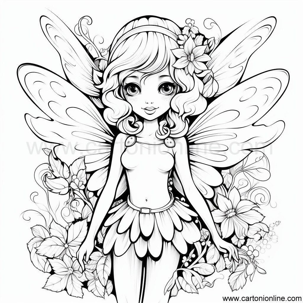 Fairy 45 of fairies to print and color
