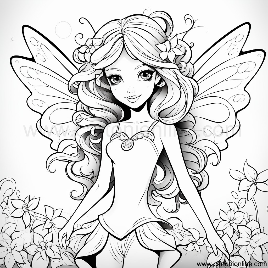 Drawing 47 of fairies to print and color