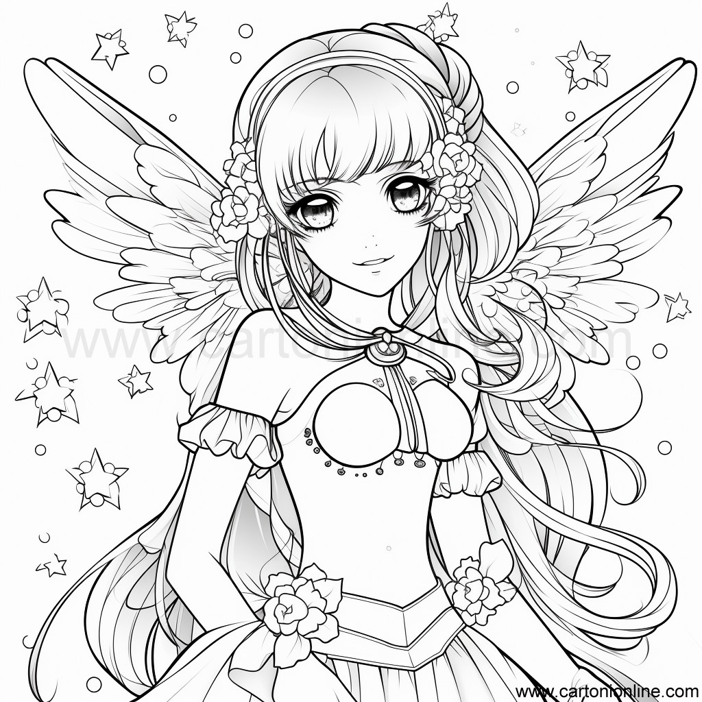 Anime fairy 18 of anime fairy coloring page to print and color