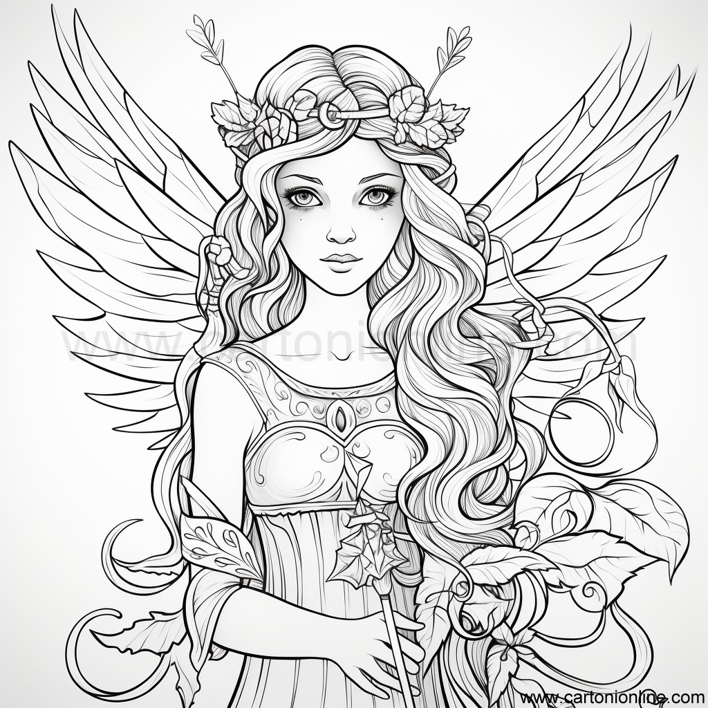 印刷して着色するためのケルトの妖精 11 の妖精ページ