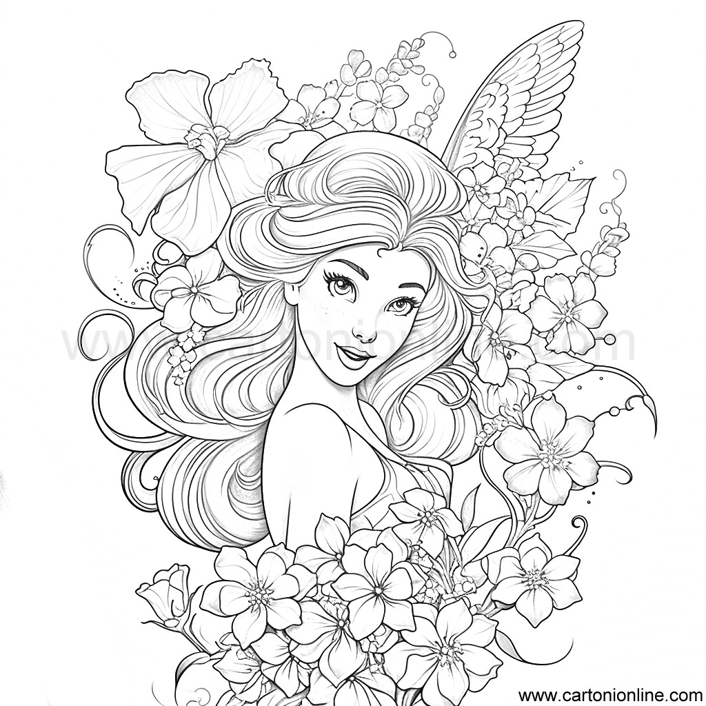 Drawing 23 of fairies to print and color