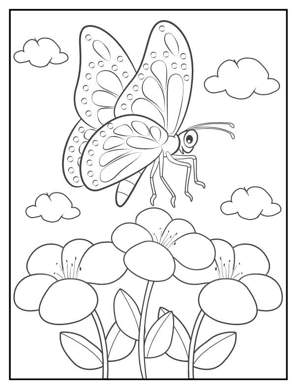 Coloring page of a butterfly