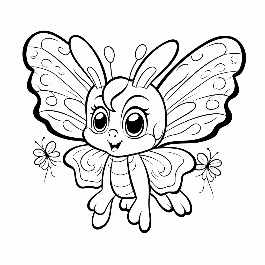 Disegno 02 di farfalla per bambini da stampare e colorare