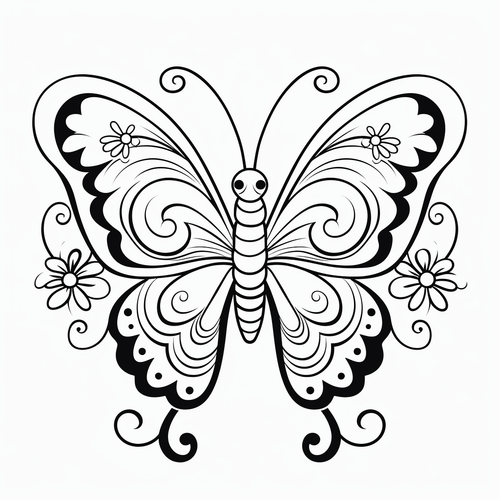 Coloriage 03 de papillon pour enfants  imprimer et colorier