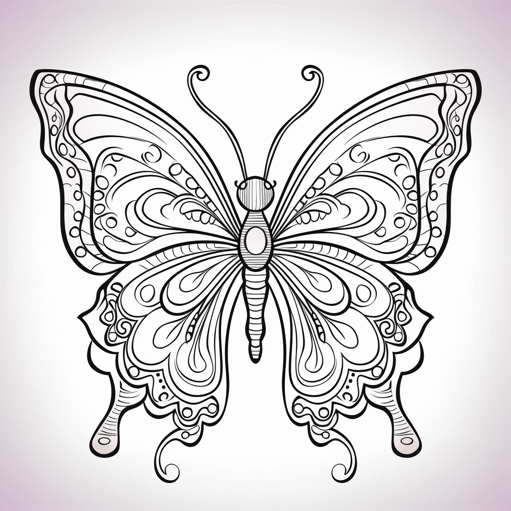 Desenho 05 de borboleta para crianas para imprimir e colorir