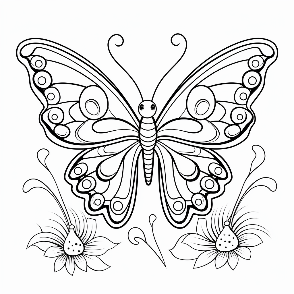 Coloriage 07 de papillon pour enfants  imprimer et colorier