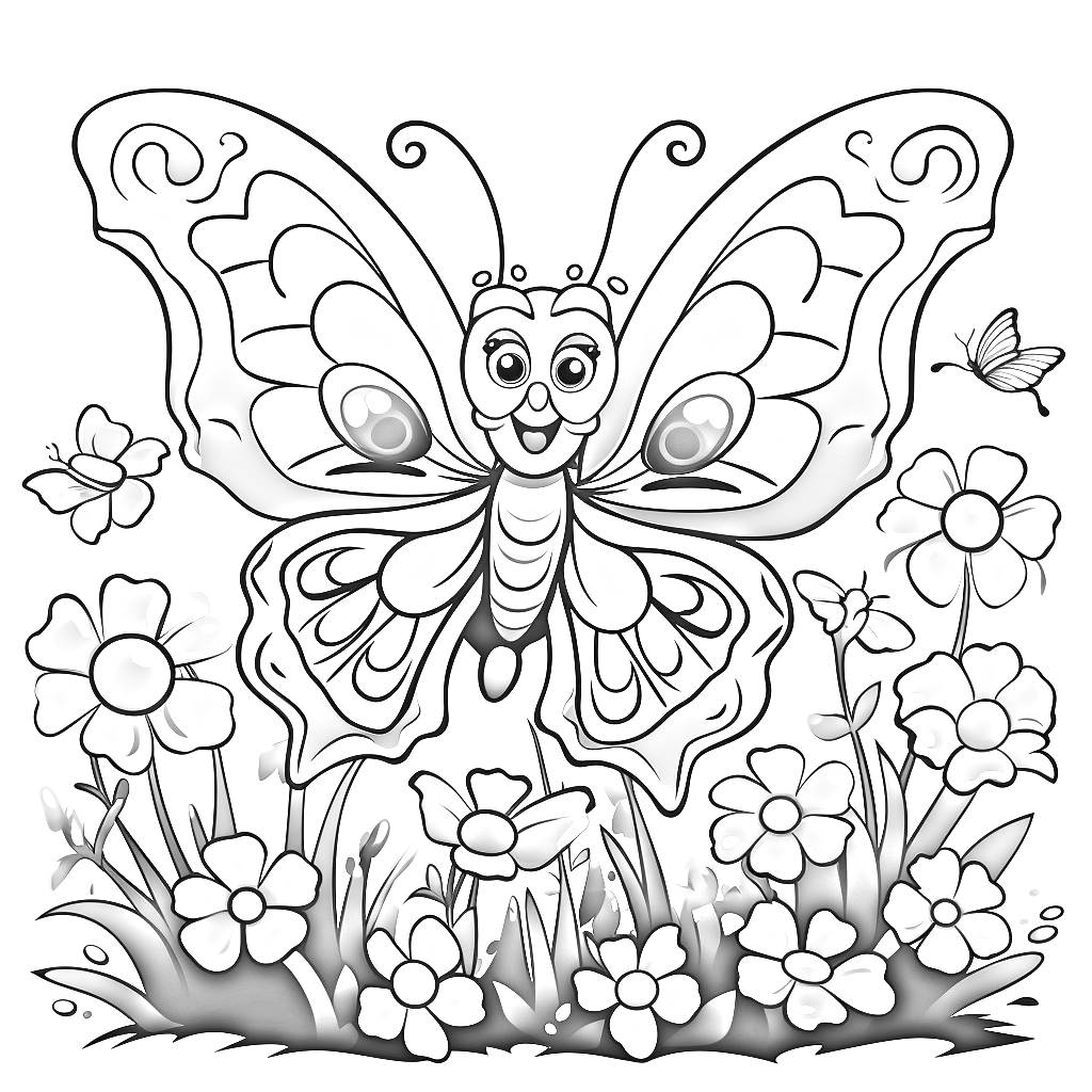 Desenho 08 de borboleta para crianas para imprimir e colorir