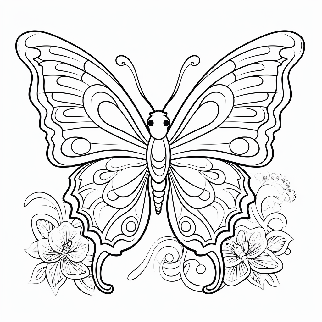 Ausmalbilder Schmetterling fr Kinder 11  zum Drucken und Frben