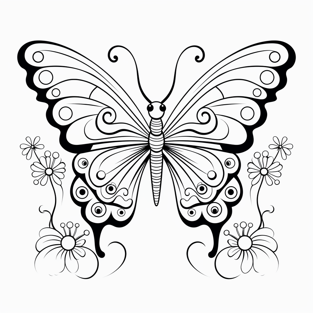 Ausmalbilder Schmetterling fr Kinder 13  zum Drucken und Frben