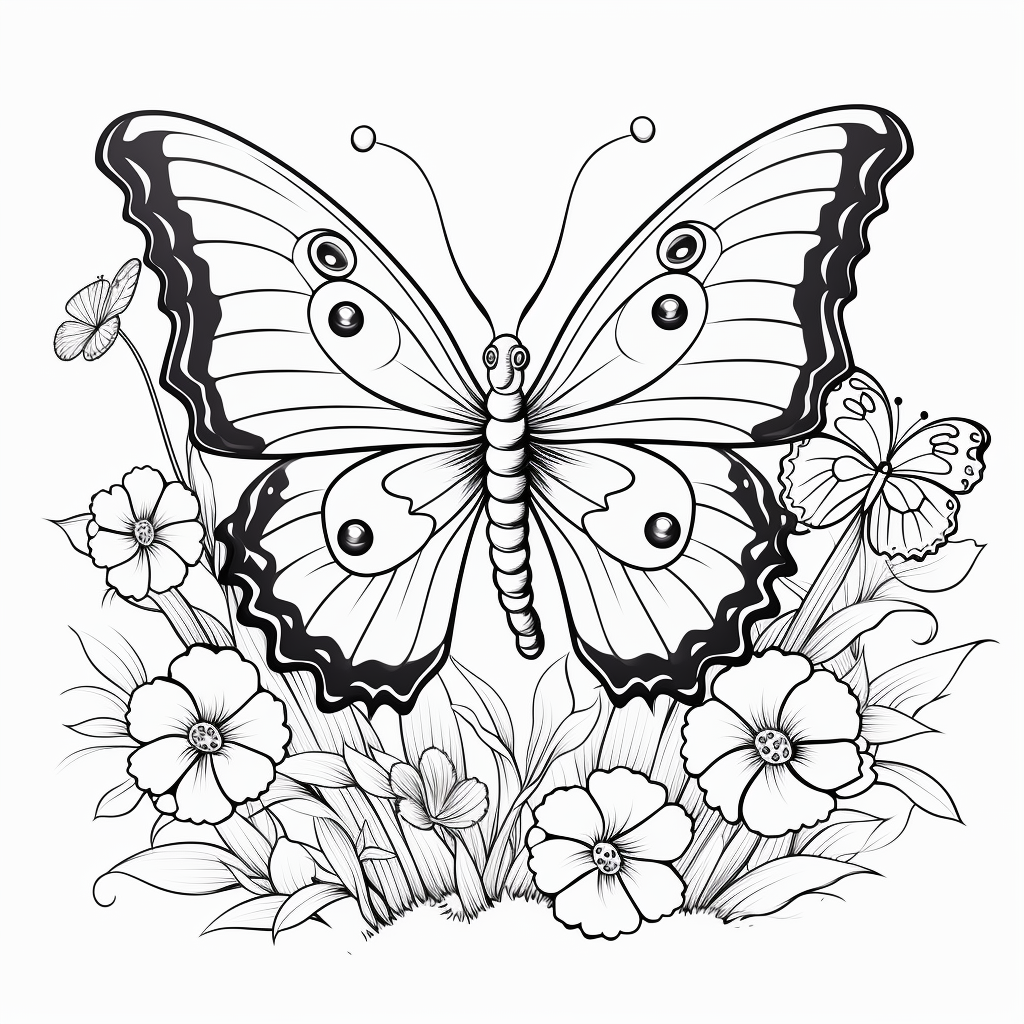 Desenho 14 de borboleta para crianas para imprimir e colorir