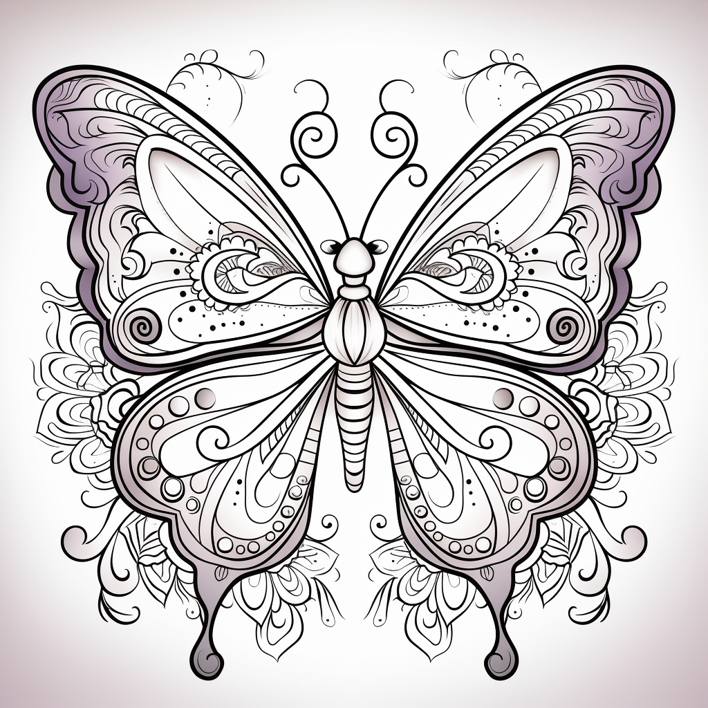 Coloriage 15 de papillon pour enfants à imprimer et colorier